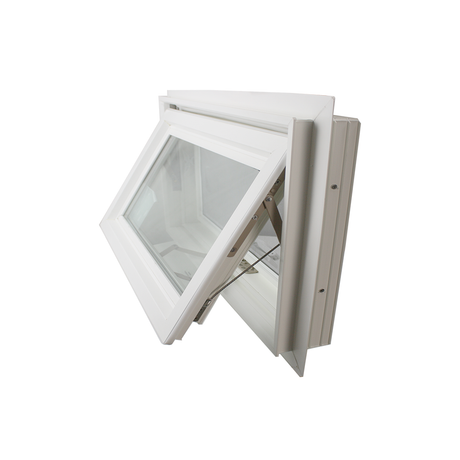 42" x 16" Crank Out Double Pane Windows Tempered Glass Low-E Clear White Side