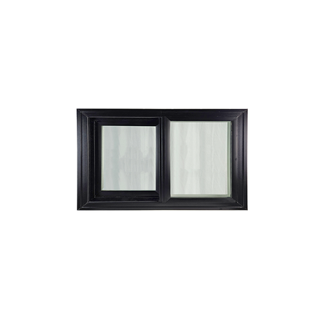 Horizontal Window 24" x 18" Double Pane Standard Glass Clear Black Front