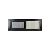 Horizontal Window 36" x 12" Double Pane Tempered Glass Black Front