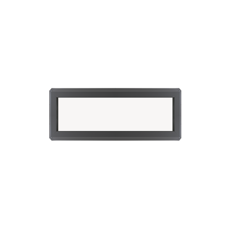 Fixed 12" x 24" Transom Double Pane Tempered Low-E Clear PVC Window Black Back