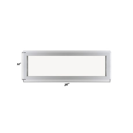 Fixed 12" x 36" Transom Double Pane Tempered Low-E Clear PVC Window Dimensions