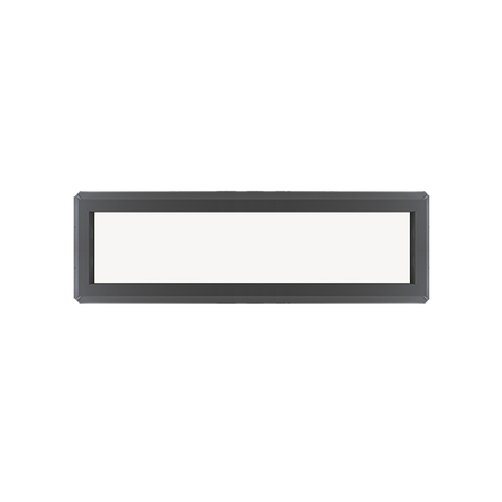 Fixed 12" x 48" Transom Double Pane Tempered Low-E Clear PVC Window Black Back