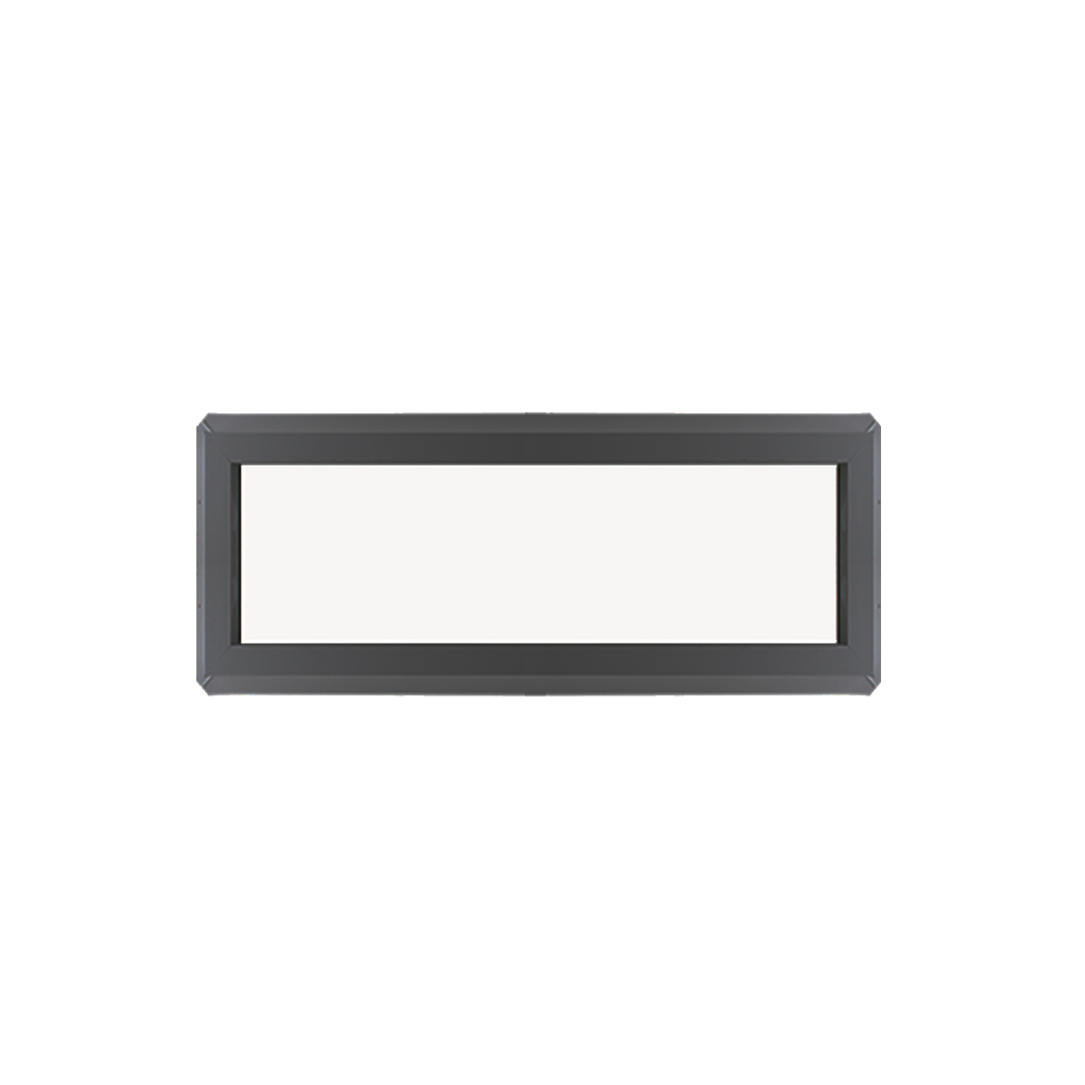 Fixed 16" x 30" Transom Double Pane Tempered Low-E Clear PVC Window Black Back
