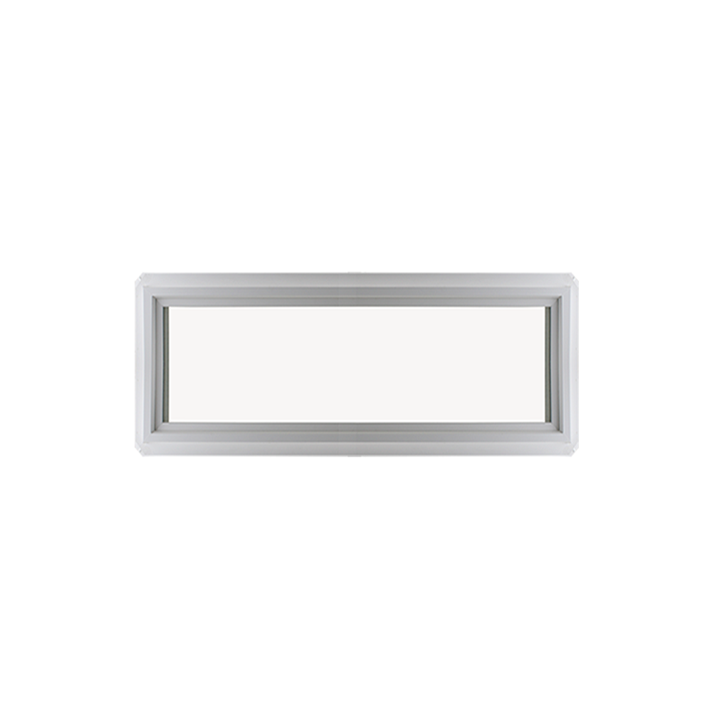 Fixed 16" x 30" Transom Double Pane Tempered Low-E Clear PVC Window Front