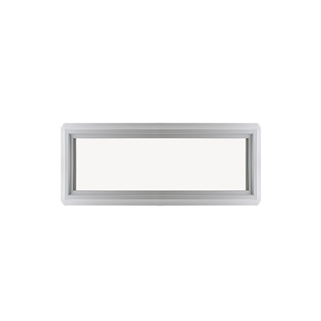 Fixed 16" x 30" Transom Double Pane Tempered Low-E Clear PVC Window Front