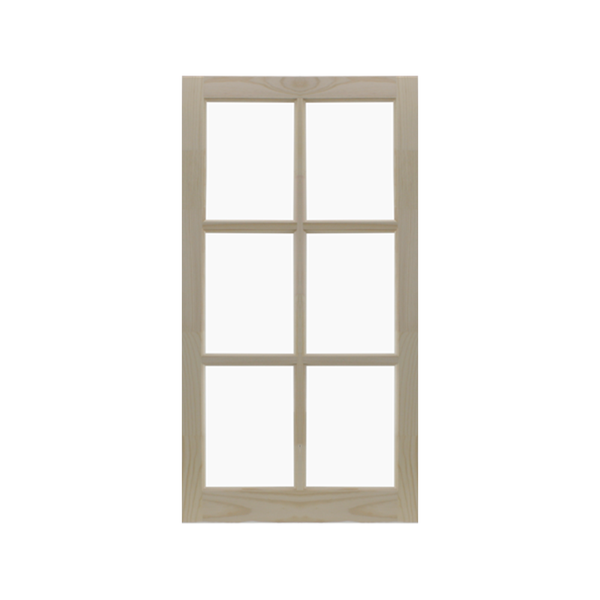 22" x 41" Barn Sash Window with Standard Glass Wood