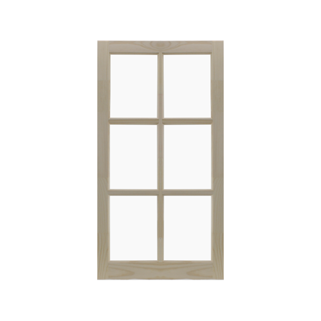 22" x 41" Barn Sash Window with Standard Glass Wood