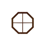 Fixed 14" Octagon Window with Tempered Glass Brown Flush