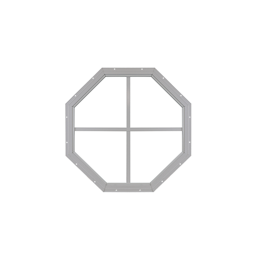 Fixed 14" Octagon Window with Tempered Glass White Flush