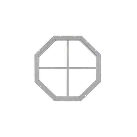 Fixed 14" Octagon Window with Tempered Glass White Flush