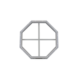 Fixed 14" Octagon Window with Tempered Glass White Flush Back