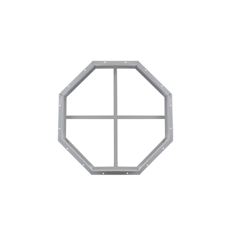 Fixed 14" Octagon Window with Tempered Glass White Flush Back