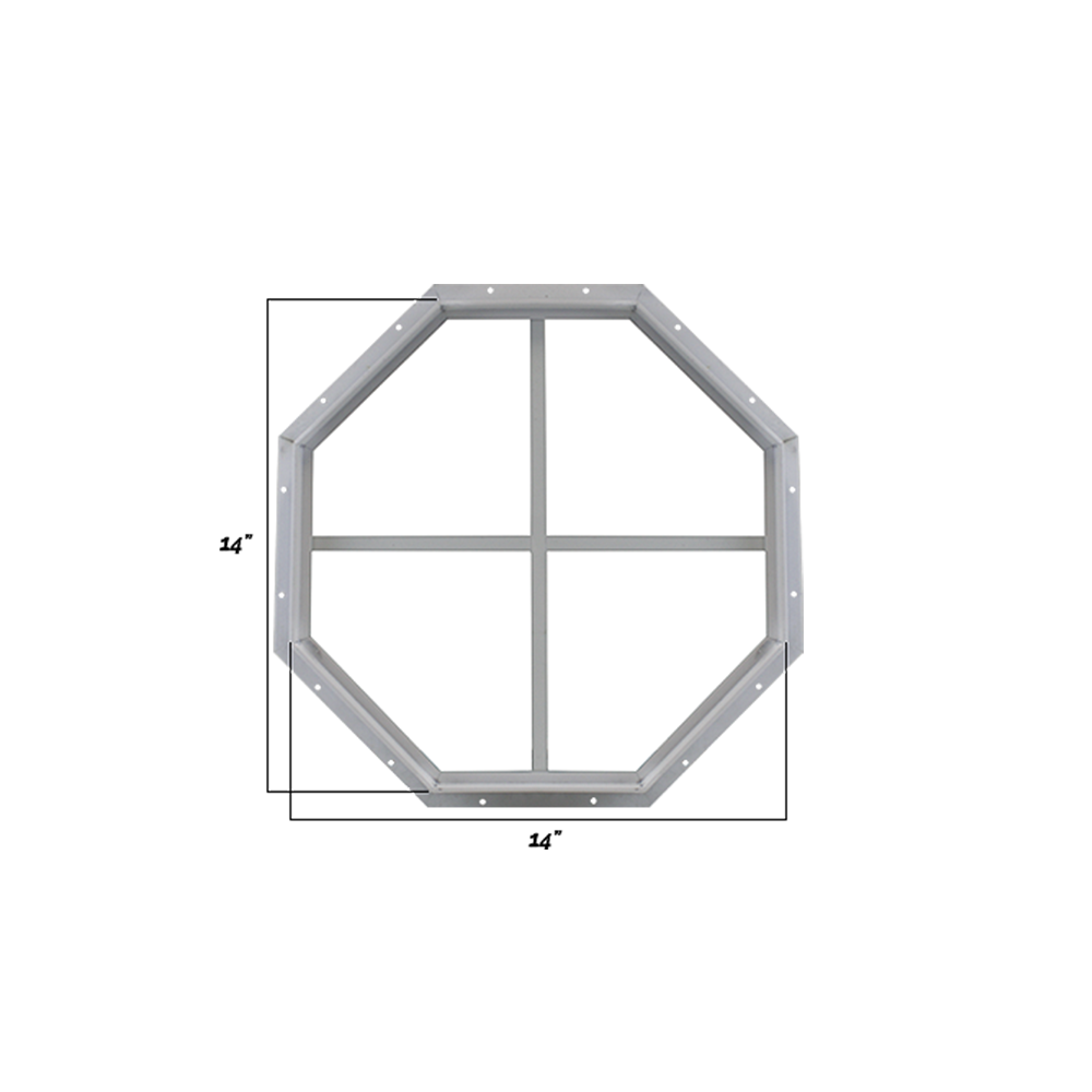 Fixed 14" Octagon Window with Tempered Glass Dimensions