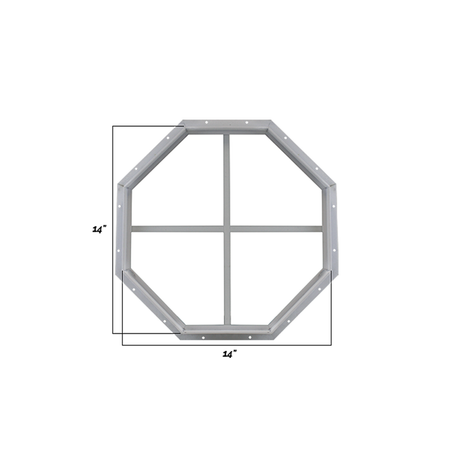 Fixed 14" Octagon Window with Tempered Glass Dimensions