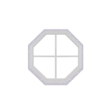 Fixed 14" Octagon Window with Tempered Glass White J-Channel