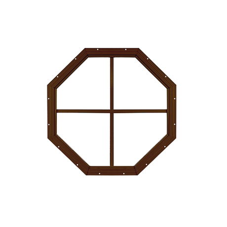 Fixed 18" Octagon Window with Tempered Glass Brown Flush