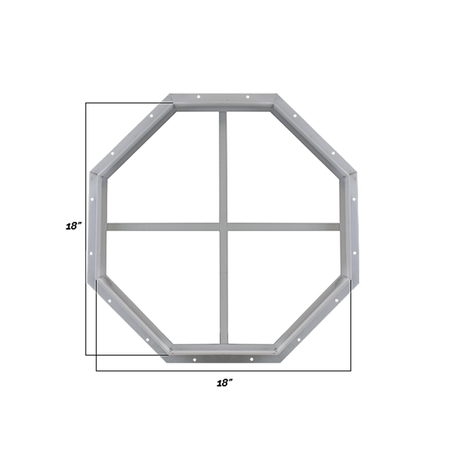 Fixed 18" Octagon Window with Tempered Glass Dimensions