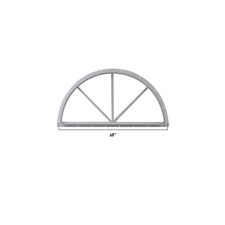 Fixed 18" Sunburst Window with Tempered Glass Dimensions