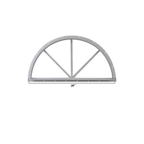 Fixed 30" Sunburst Window with Tempered Glass Dimensions