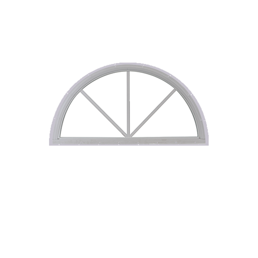 Fixed 30" Sunburst Window with Tempered Glass White J-Channel