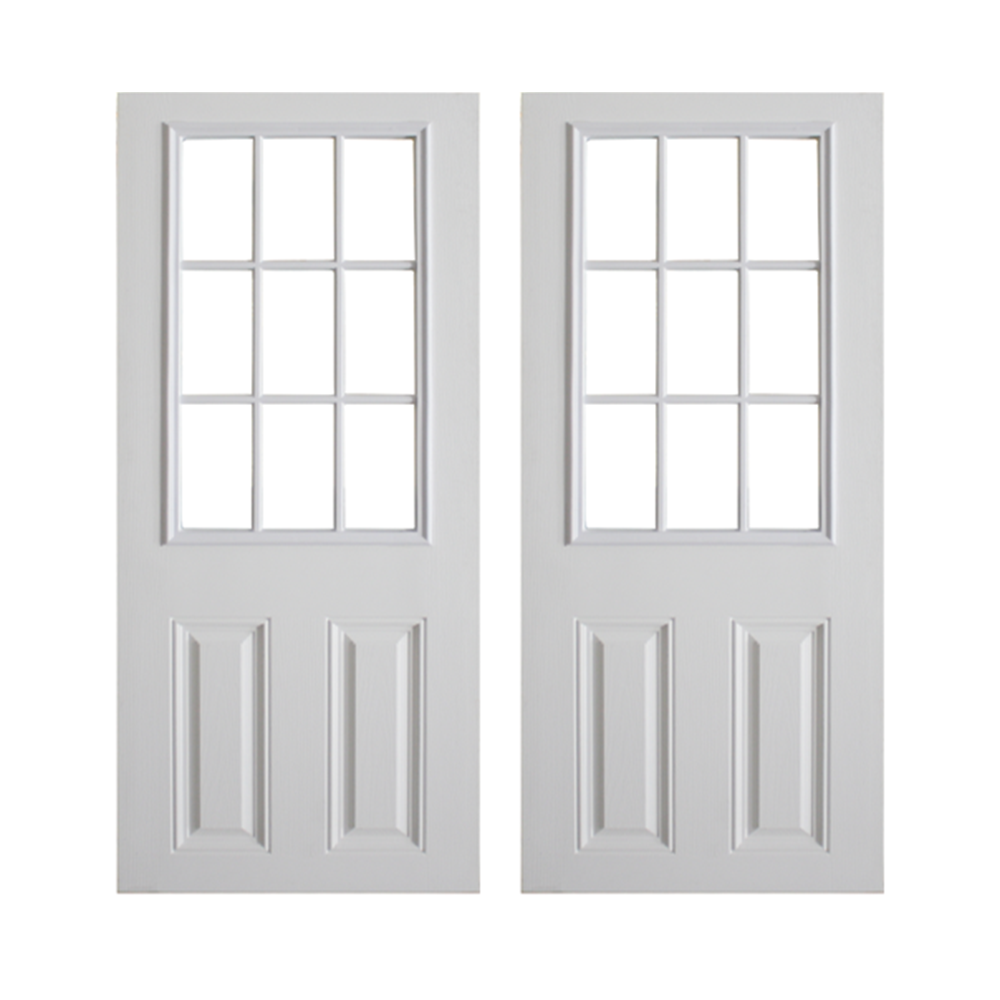 2 Panel 9 Lite Textured Fiberglass Door - Shed Windows and More, Inc.