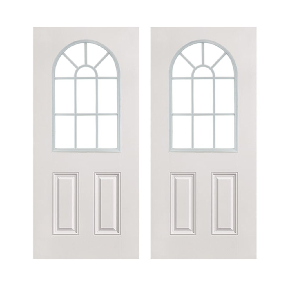 2 Panel 11 Lite Arched Textured Fiberglass Door - Shed Windows and More, Inc.