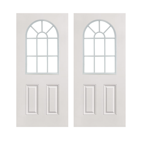 2 Panel 11 Lite Arched Textured Fiberglass Door - Shed Windows and More, Inc.