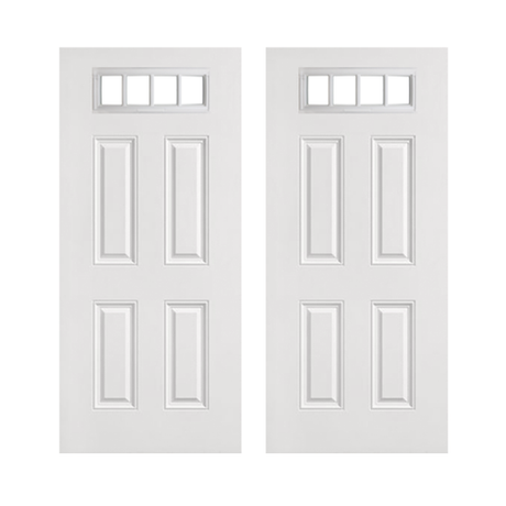 4 Panel 4 Lite Top Textured Fiberglass Door - Shed Windows and More, Inc.