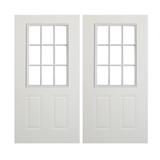 Steel Smooth 2 Panel 9 Lite Steel Door 36" x 79" - Shed Windows and More, Inc.