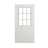 Steel Smooth 2 Panel 9 Lite Steel Door 36" x 79" - Shed Windows and More, Inc.