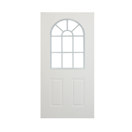 Steel Smooth 2 Panel 11 Lite Arched Steel Door 36" x 79" - Shed Windows and More, Inc.