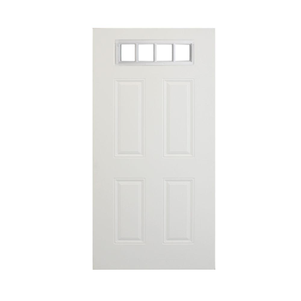 Steel Smooth 4 Panel 4 Lite Top Steel Door 36" x 79" - Shed Windows and More, Inc.