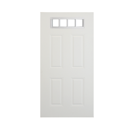 Steel Smooth 4 Panel 4 Lite Top Steel Door 36" x 79" - Shed Windows and More, Inc.