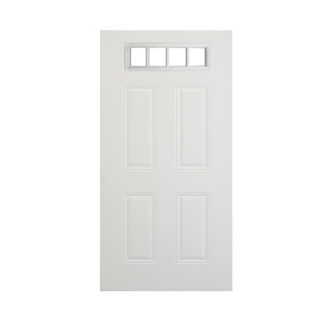 Steel Smooth 4 Panel 4 Lite Top Steel Door 36" x 79" - Shed Windows and More, Inc.