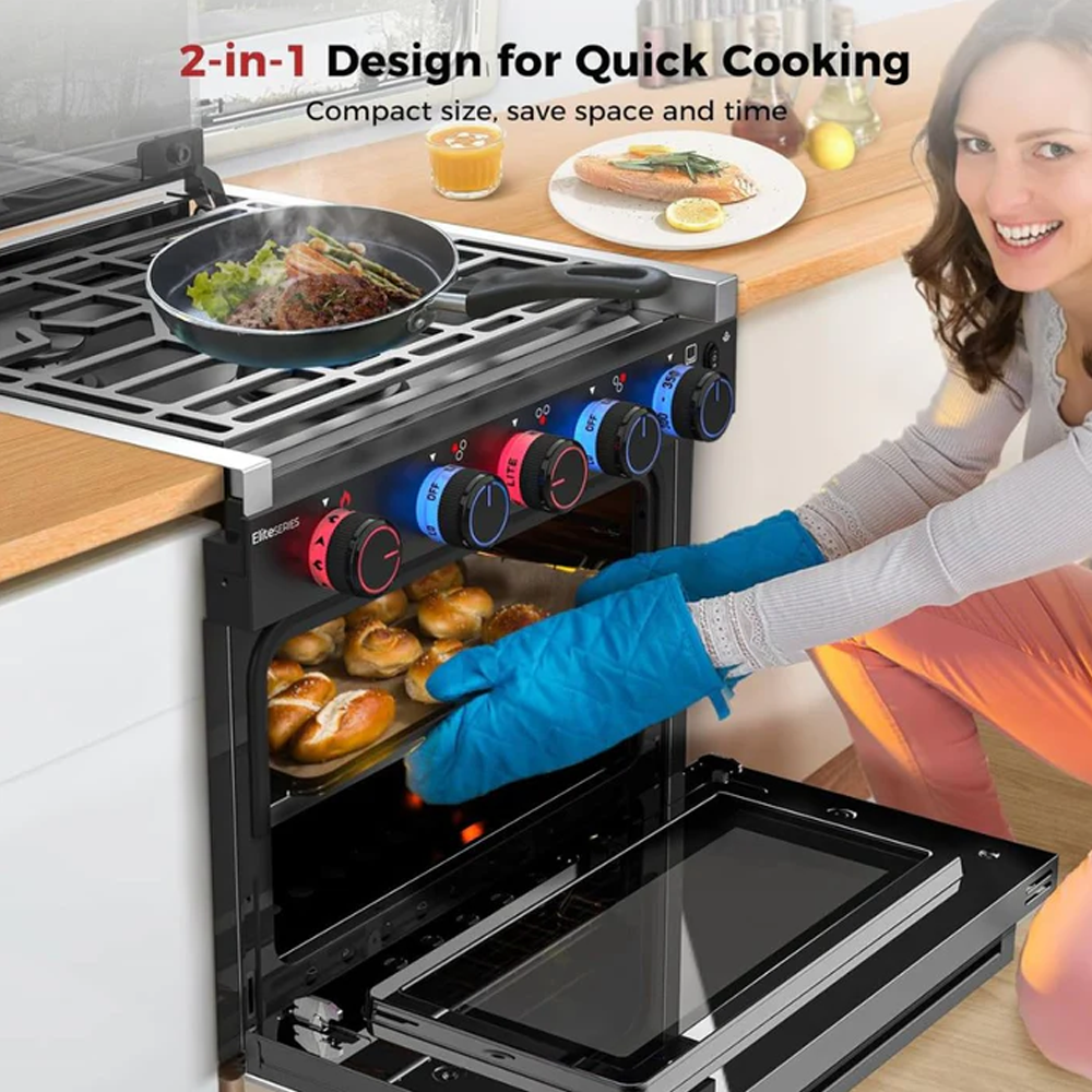 Camplux RV Gas Oven w/3 Burners Cooktop - Shed Windows and More, Inc.