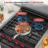 Camplux RV Gas Oven w/3 Burners Cooktop - Shed Windows and More, Inc.