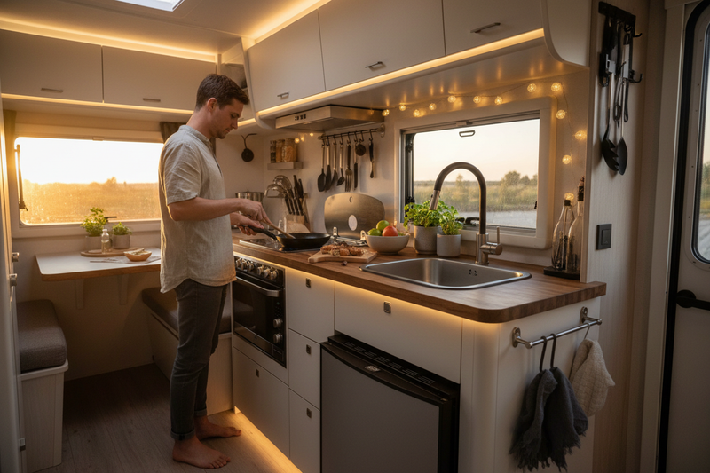 cooking inside rv