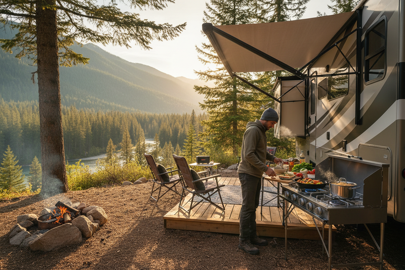 cooking outside rv