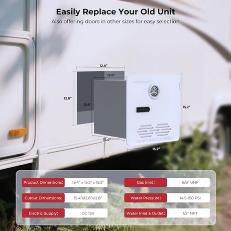 Camplux RV Tankless Water Heater - Shed Windows and More, Inc.